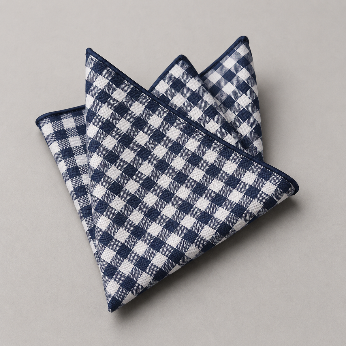 Navy & White Gingham Pocket Square | Chlorry Hurry