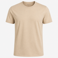 Beige Premium Cotton Crewneck T-Shirt | Chlorry Hurry