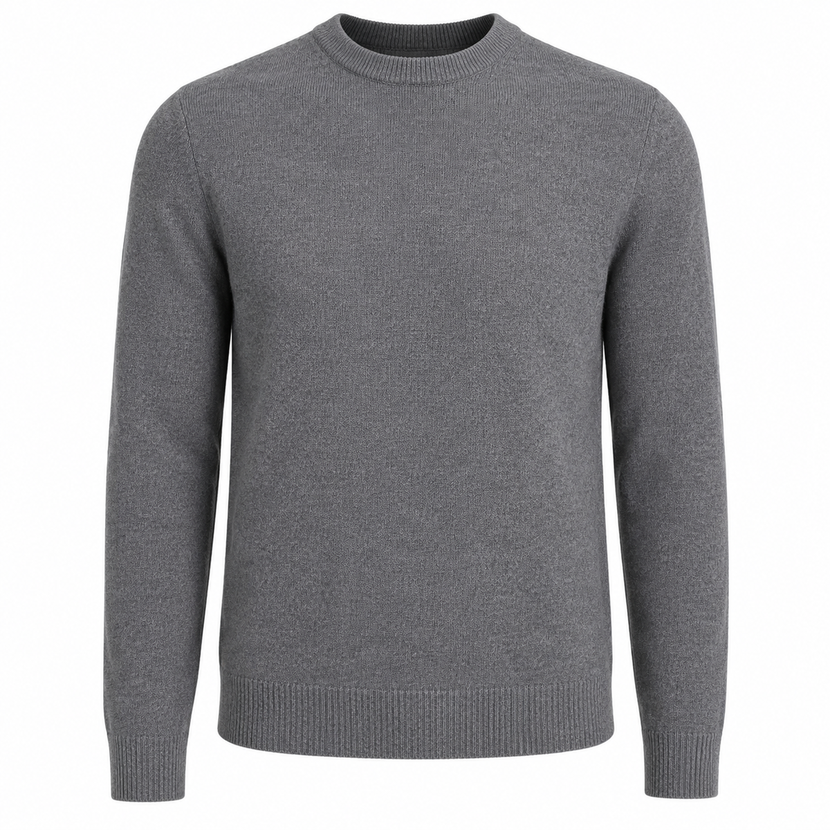 Grey Merino Wool Crewneck Sweater | Chlorry Hurry