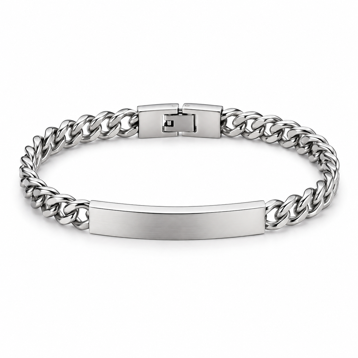 Polished Stainless Steel Curb Bracelet | Chlorry Hurry