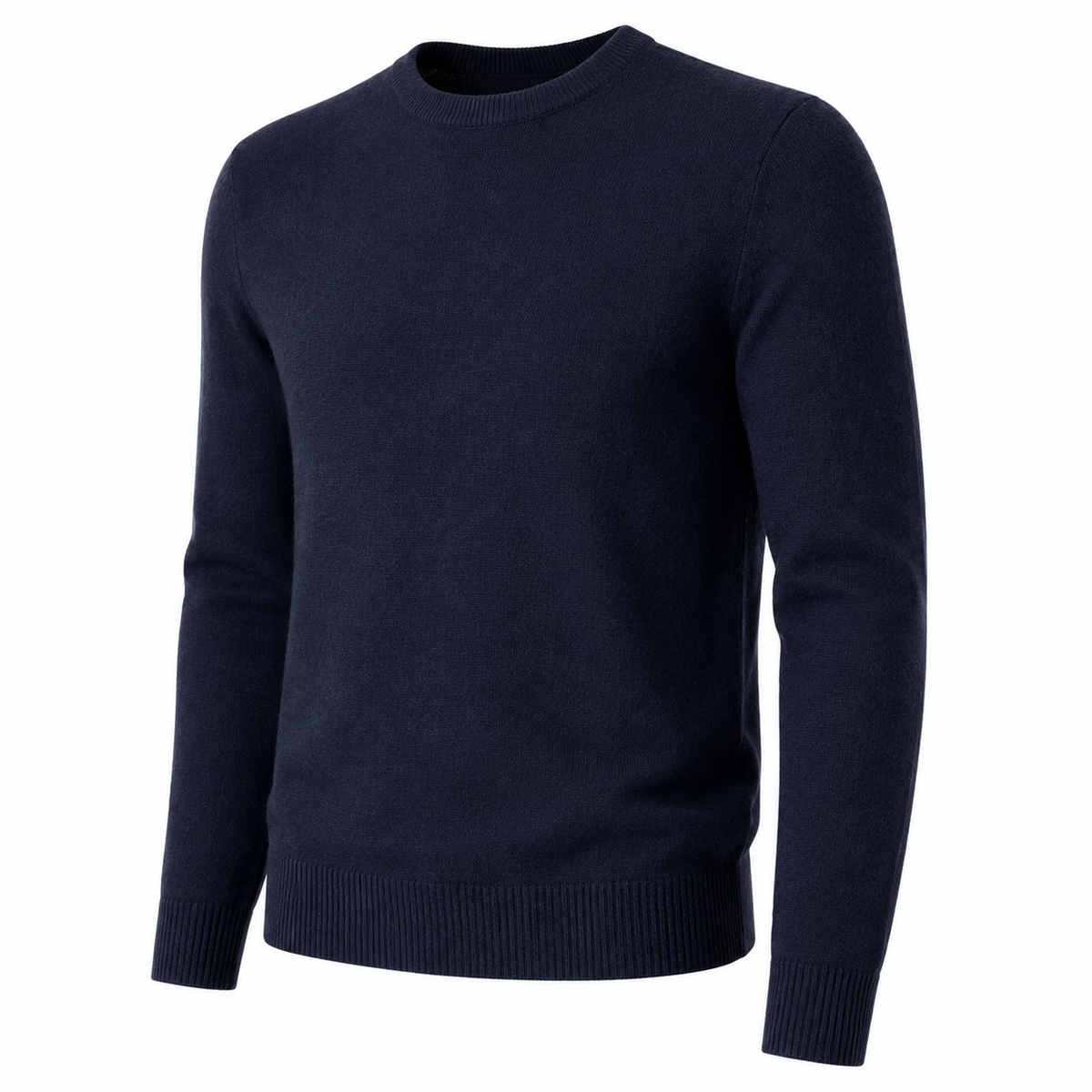 Premium Navy Merino Wool Crewneck Sweater | Chlorry Hurry
