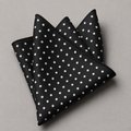 Black Polka Dot Satin Pocket Square | Chlorry Hurry