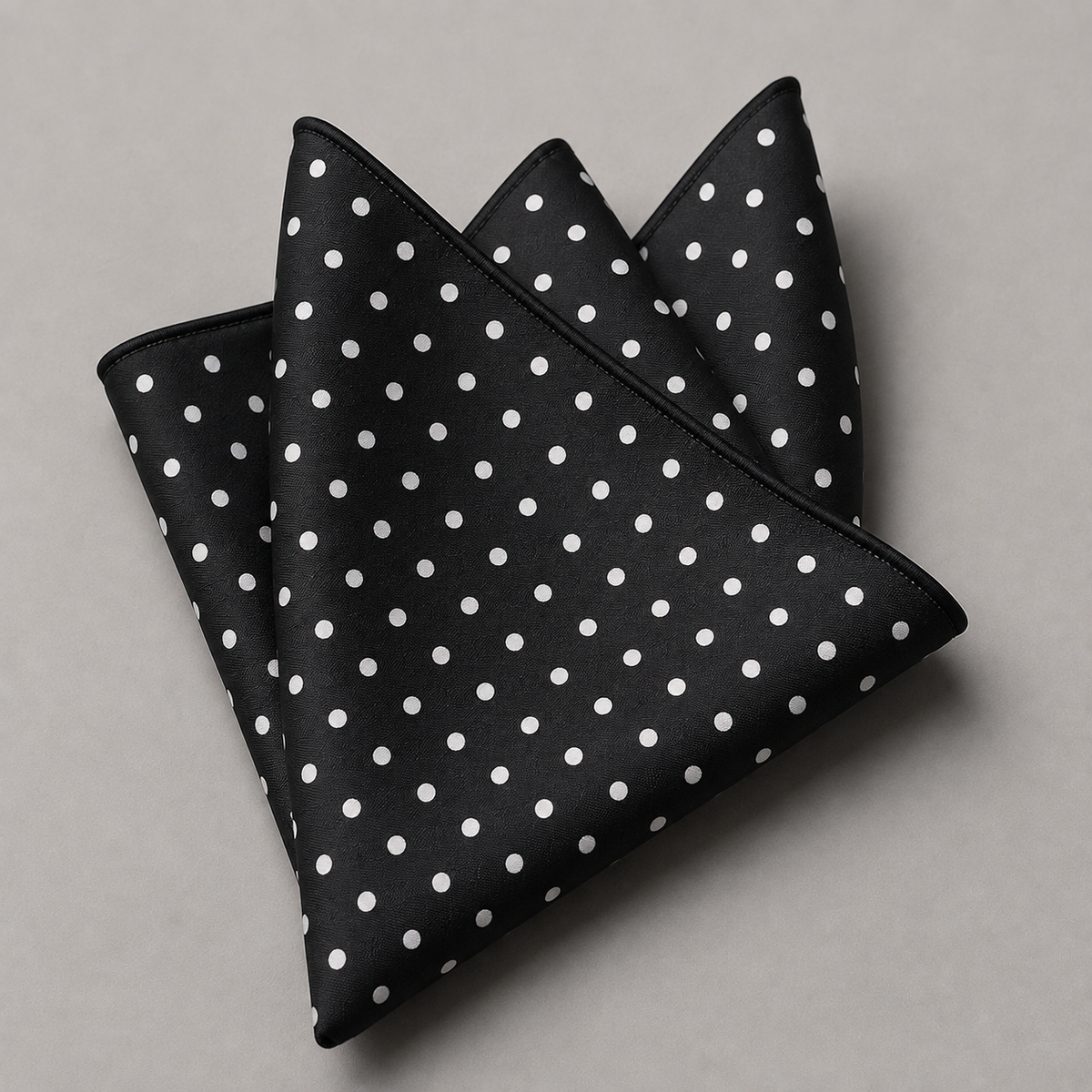 Black Polka Dot Satin Pocket Square | Chlorry Hurry